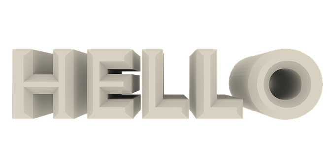 3 D Hello Text Design PNG Image