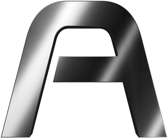 3 D Metallic Letter A PNG Image