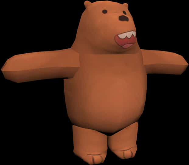 3 D Model Grizzly Bear We Bare Bears PNG Image