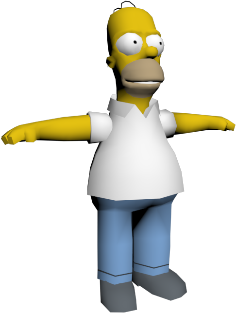 3 D Model Homer Simpson Standing PNG Image