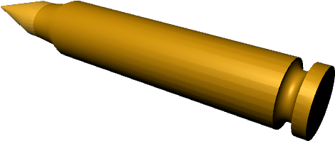 3 D Modelof Bullet Cartridge PNG Image