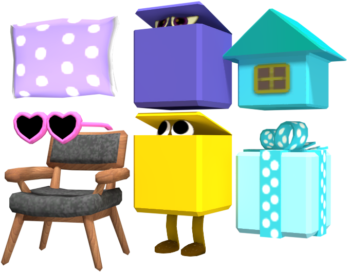 3 D Objects With Eyes Collection PNG Image