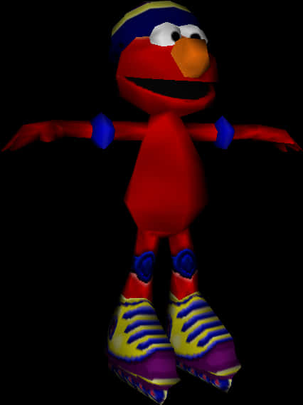 3 D Rendered Elmo Character PNG Image