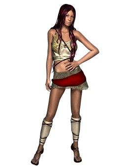 3 D Rendered Fashion Model PNG Image