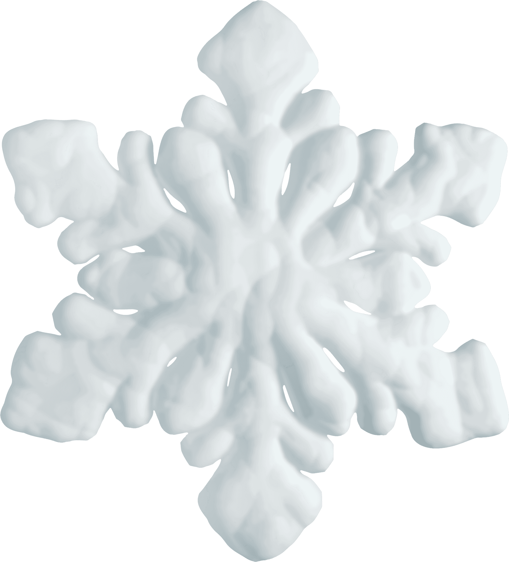 3 D Rendered Snowflake Design PNG Image