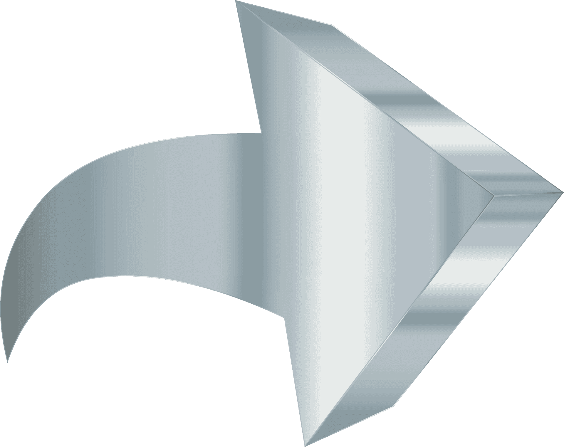 3 D Silver Arrow Icon PNG Image