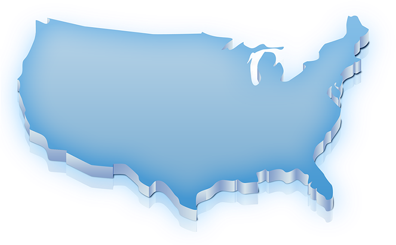 3 D Style U S A Map Outline PNG Image