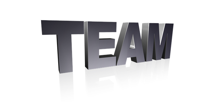 3 D Team Text Black Background PNG Image