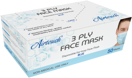 3 Ply Disposable Face Mask Box PNG Image