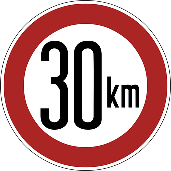 30km Speed Limit Sign PNG Image