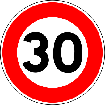 30kmhspeedlimitsign PNG Image