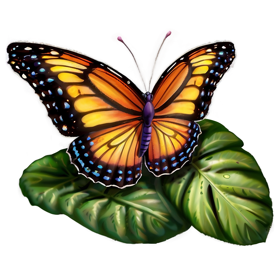 3d Butterfly In Magical Forest Png Kav73 PNG Image