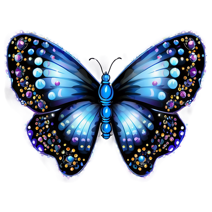 3d Butterfly With Sparkles Png Vnp PNG Image