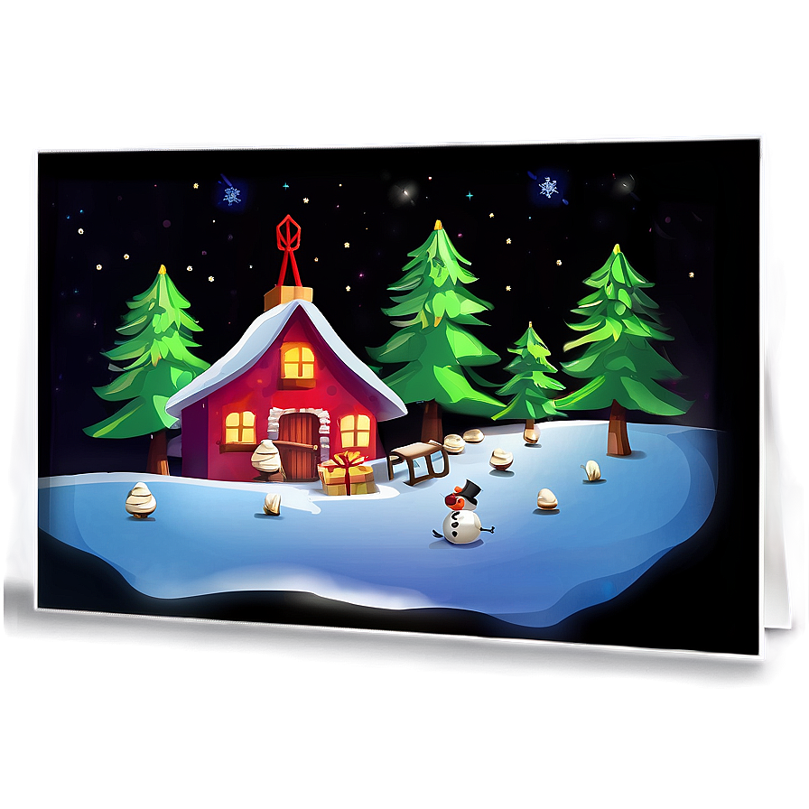 3d Christmas Card Png Xnv PNG Image