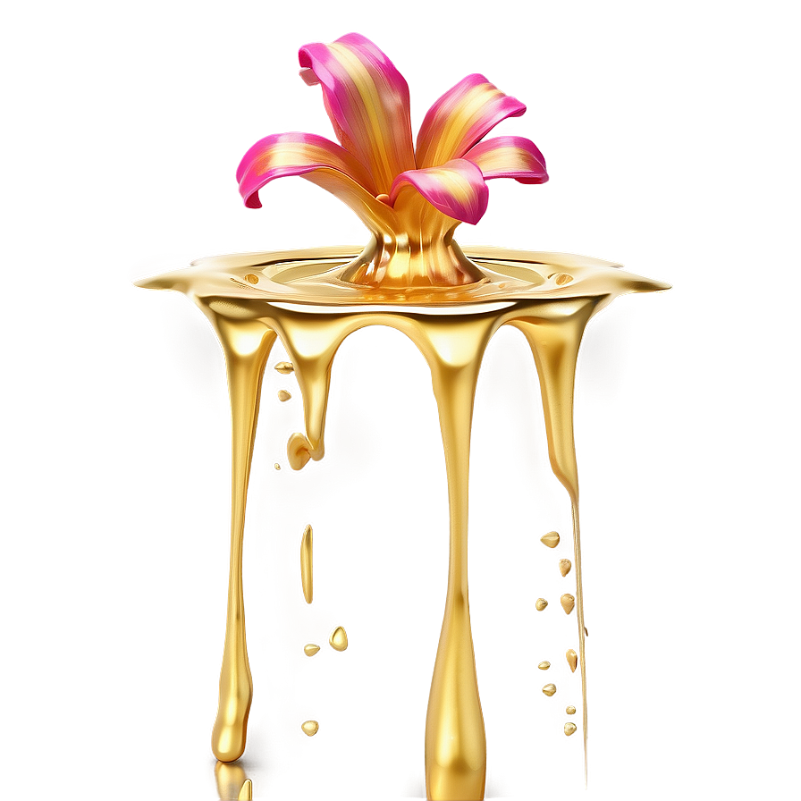 3d Gold Water Splash Png Kob PNG Image