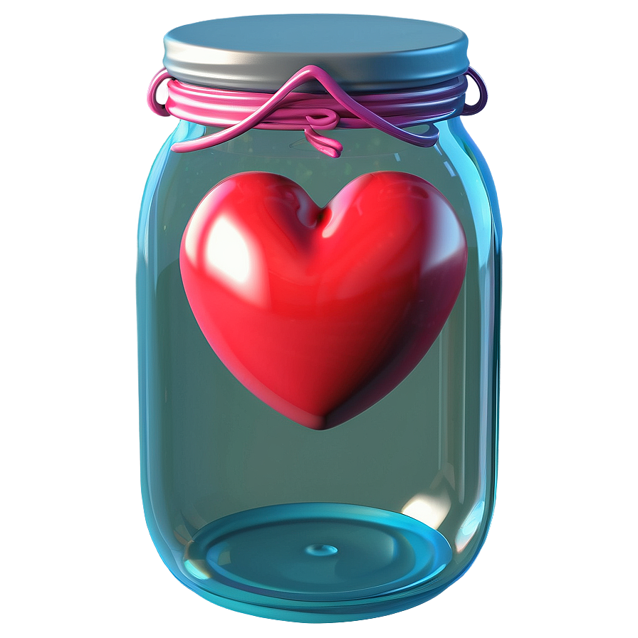 3d Heart In Jar Png 65 PNG Image