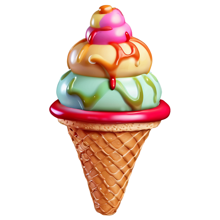 3d Ice Cream Cone Png Two79 PNG Image