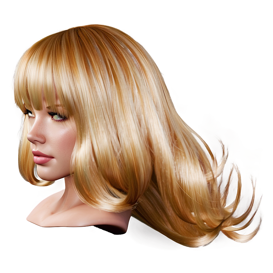 3d Model Blond Hair Png Mgc68 PNG Image