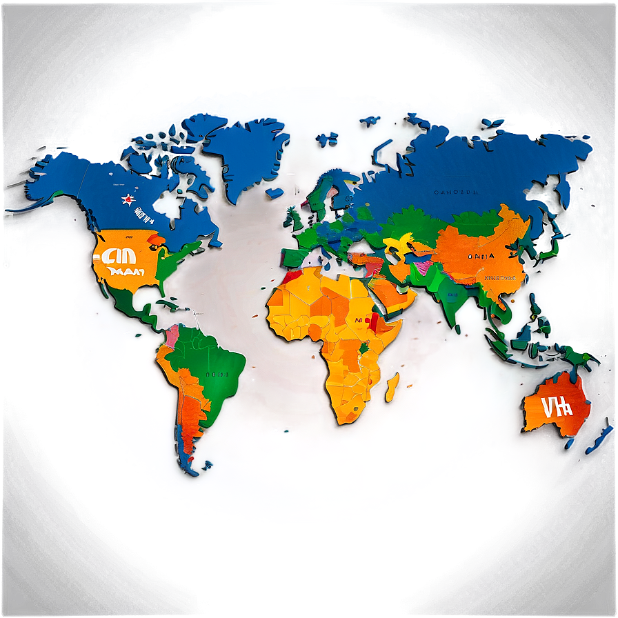 3d World Map Vector Png 34 PNG Image