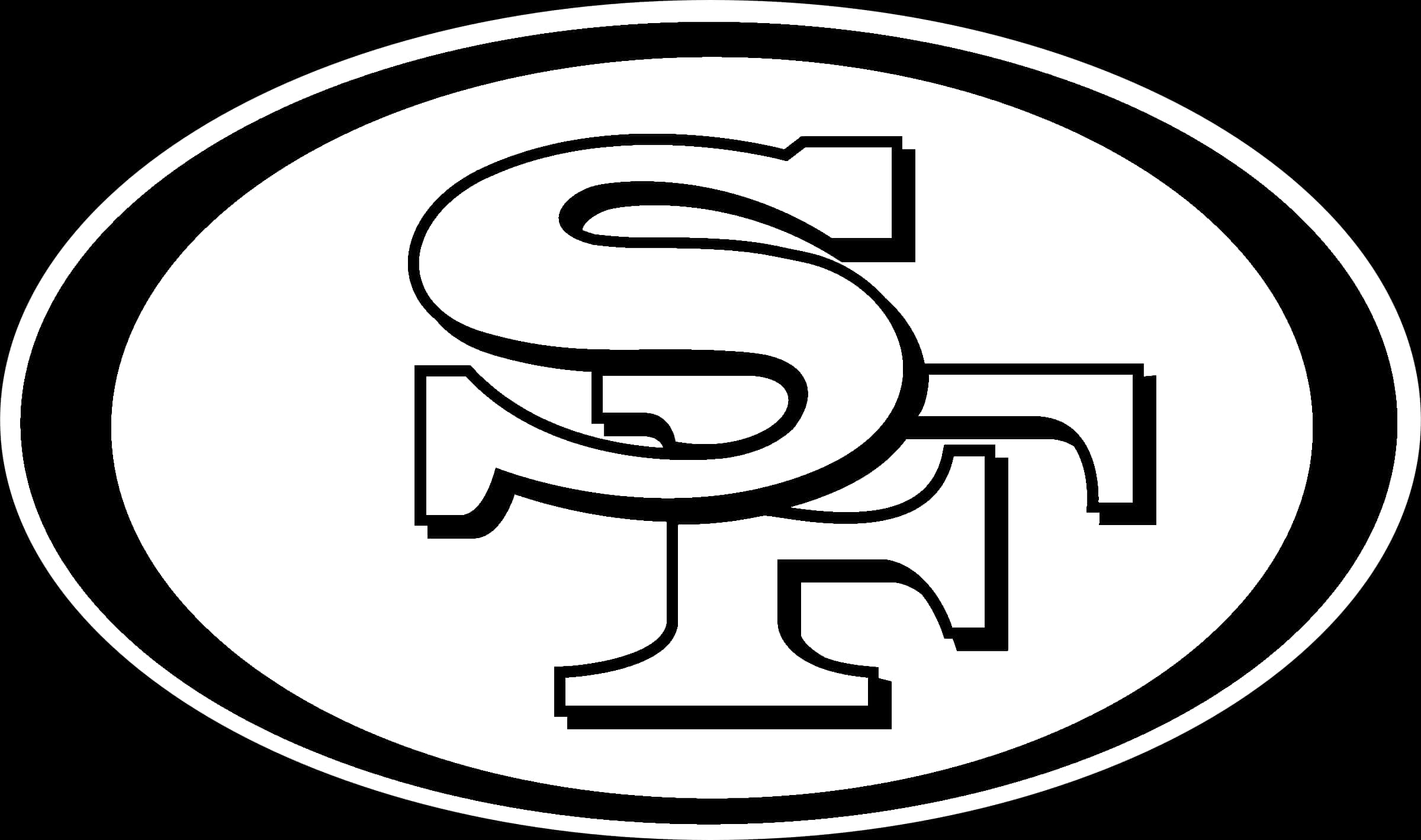 49ers Team Logo Blackand White PNG Image