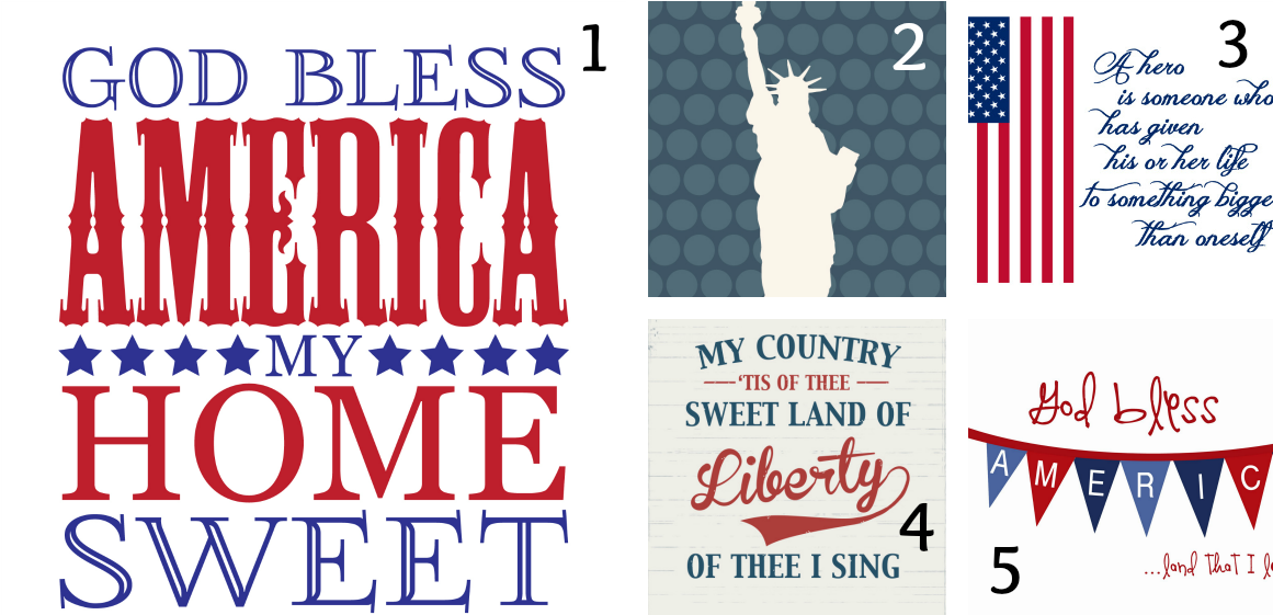 4thof July Patriotic Quotes Collage PNG Image