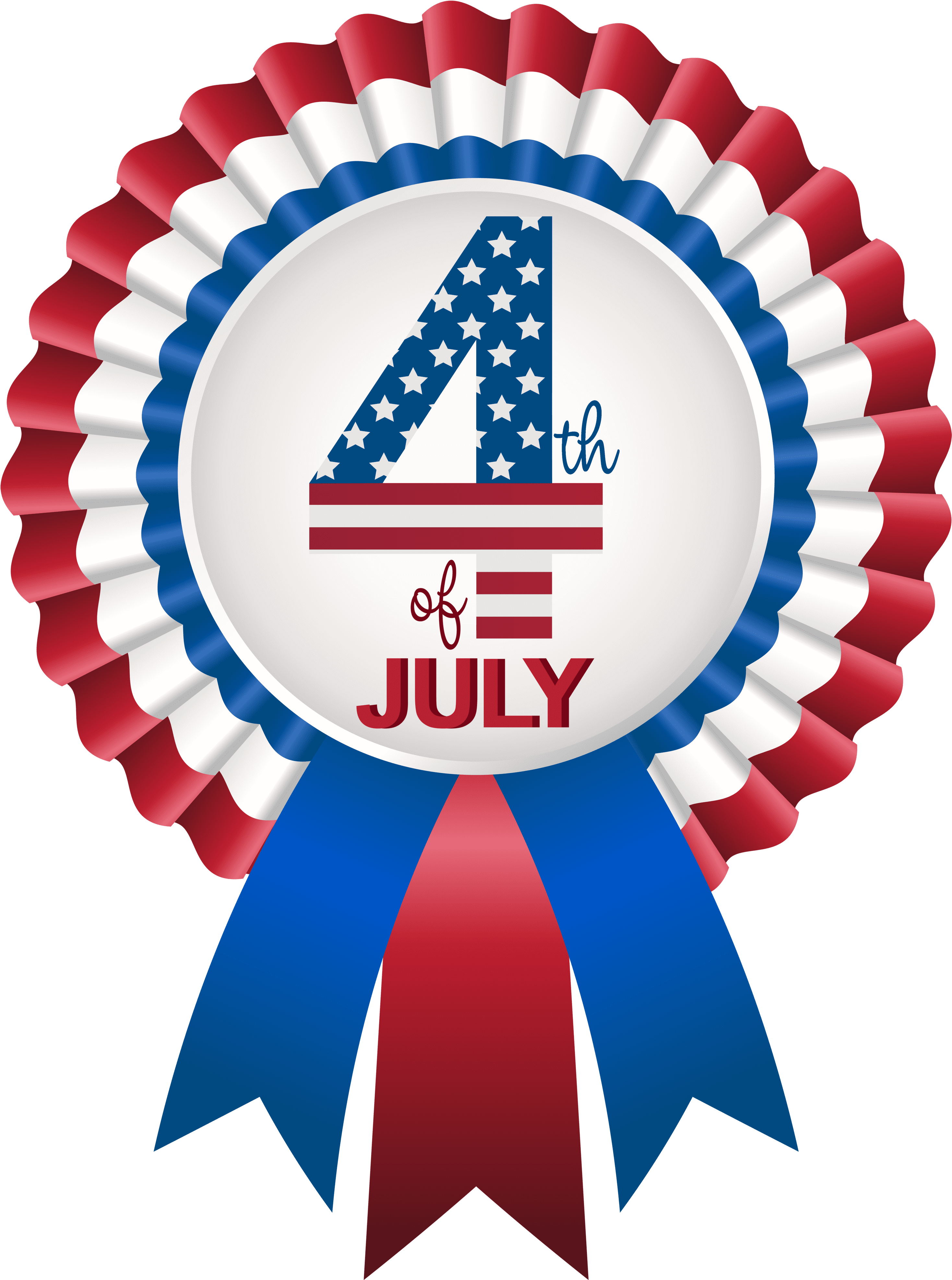 4thof July Ribbon Badge PNG Image