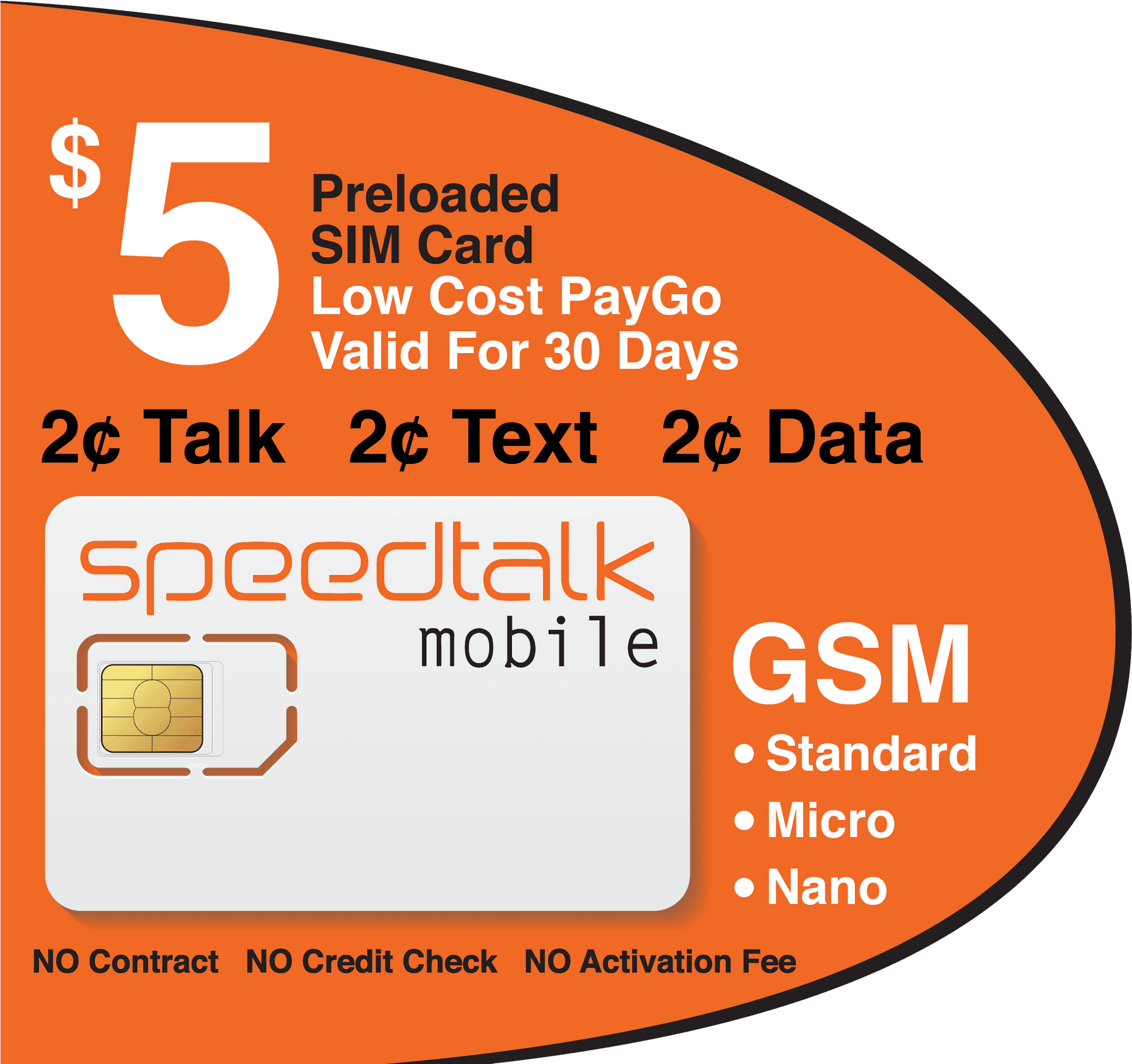 5 Dollar Speed Talk Mobile S I M Card Offer PNG Image