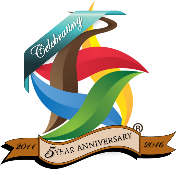 5 Year Anniversary Celebration Logo PNG Image