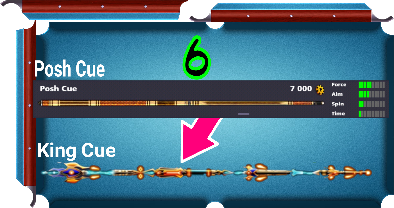 8 Ball Pool Cue Selection PNG Image