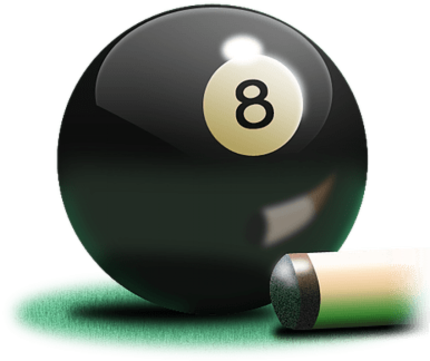 8 Ball Pool Cueand Black Ball PNG Image