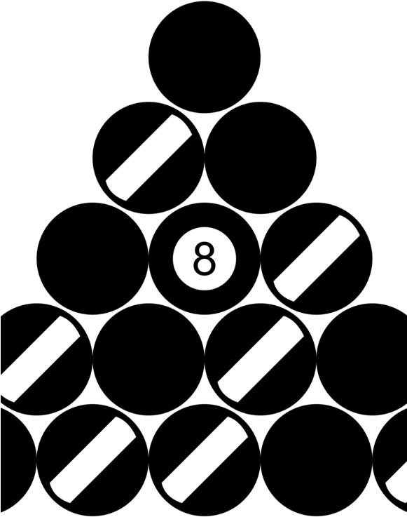 8 Ball Pool Rack Formation PNG Image