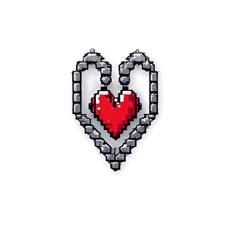 8-bit Pixel Heart Png 05252024 PNG Image