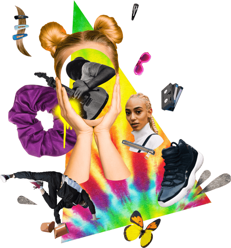 90s Culture Collage PNG Image