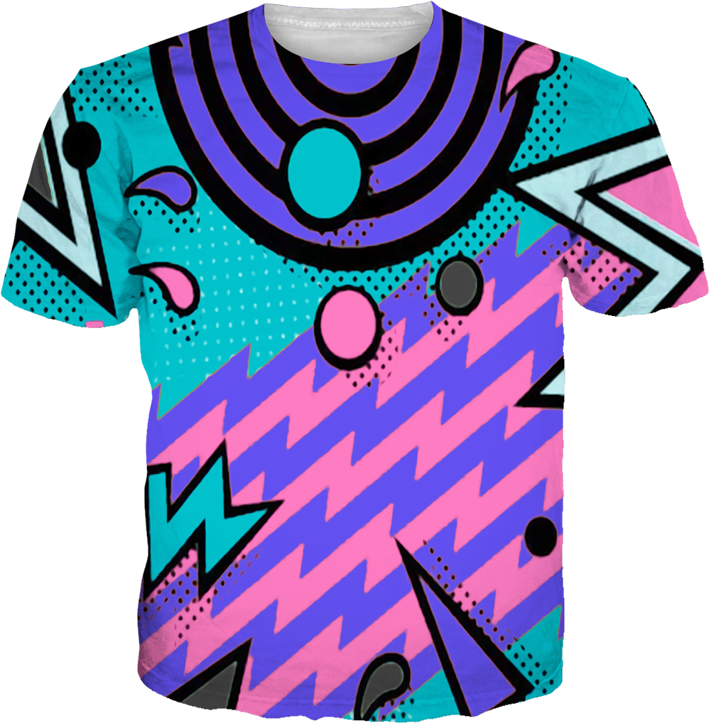 90s Retro Style T Shirt Design PNG Image