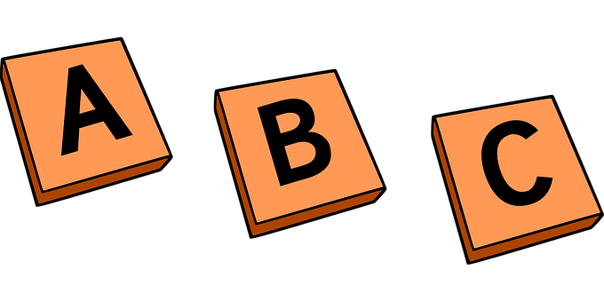 A B C Blocks Simple Design PNG Image