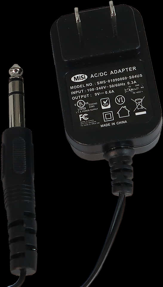 A C D C Adapter Charger Black PNG Image