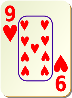 A Card With A Number Of Hearts PNG Image