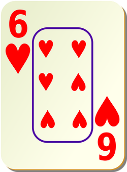 A Card With A Number Of Hearts PNG Image