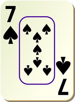 A Card With Seven Of Spades PNG Image