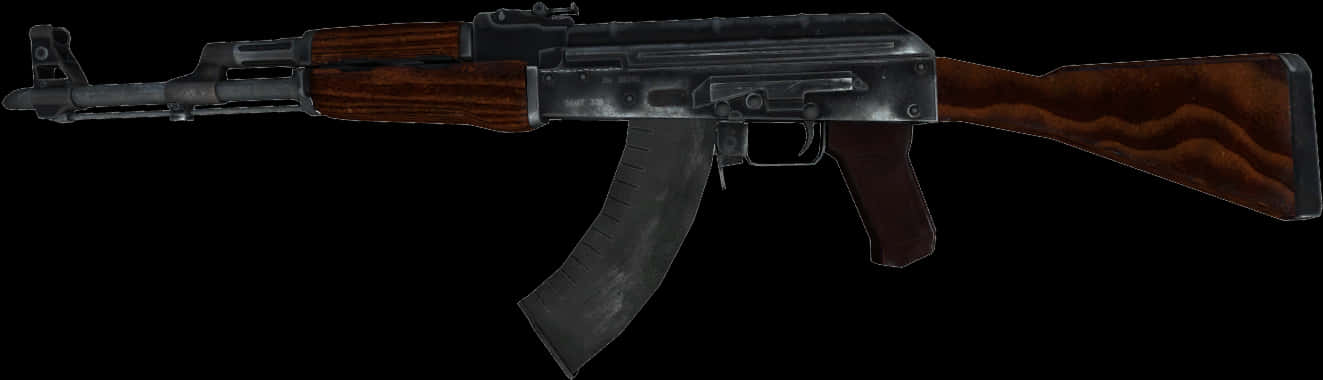 A K47_ Assault_ Rifle_ Isolated PNG Image