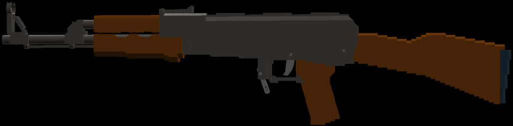 A K47 Assault Rifle Profile PNG Image