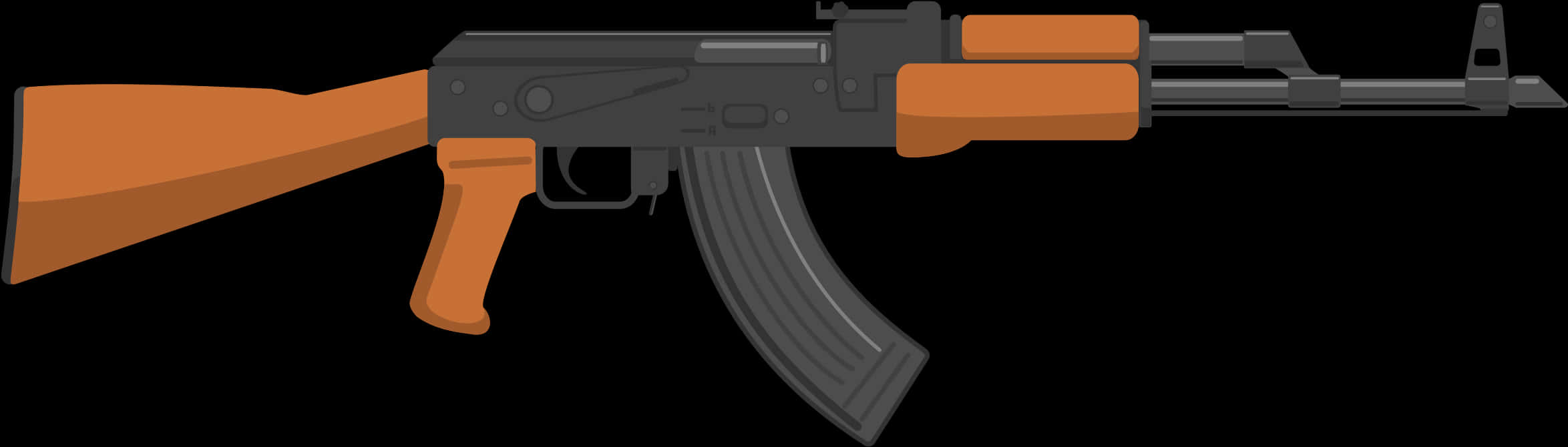 A K47 Assault Rifle Vector Illustration PNG Image