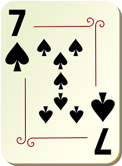 A Playing Card With Seven Of Spades PNG Image