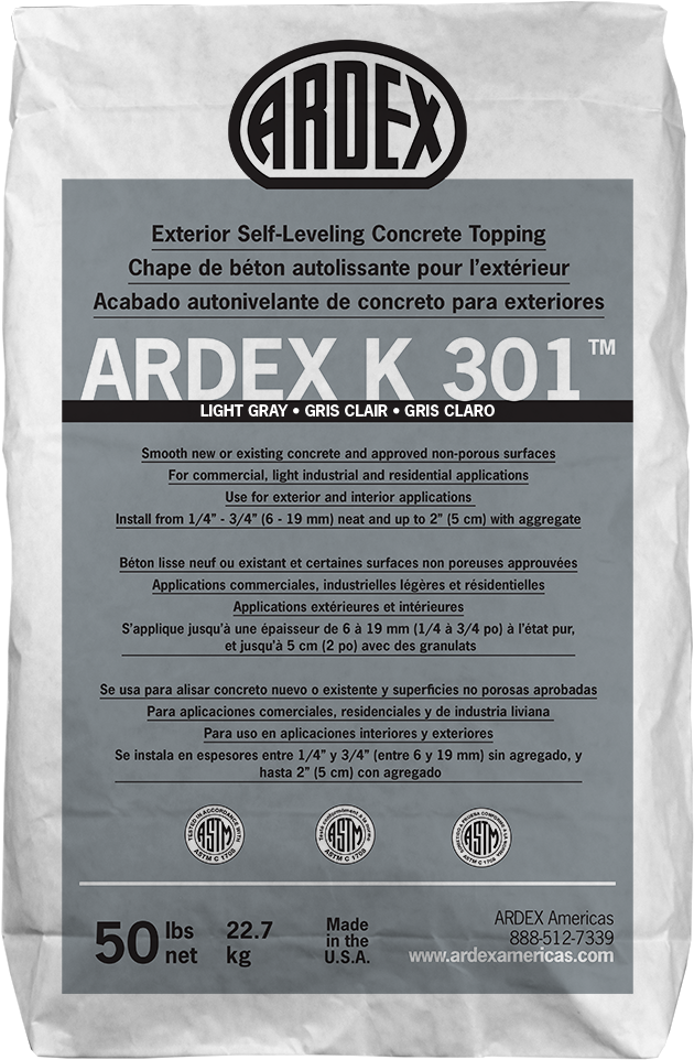 A R D E X Exterior Self Leveling Concrete Topping Bag PNG Image