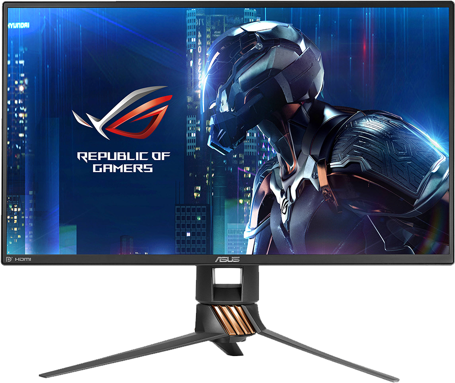 A S U S R O G Gaming Monitor Futuristic Armor PNG Image