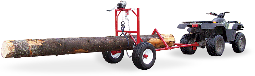 A T V Log Hauling Setup PNG Image