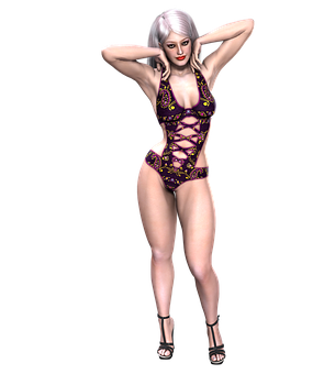 A Woman In A Swimsuit PNG Image