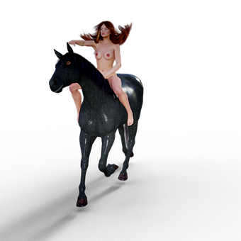 A Woman Riding A Horse PNG Image