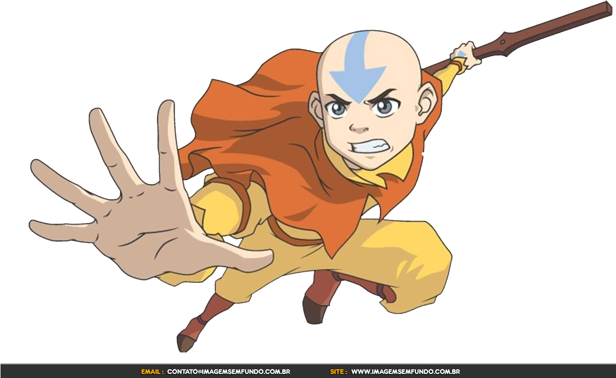 Aang_ Action_ Pose_ Avatar PNG Image