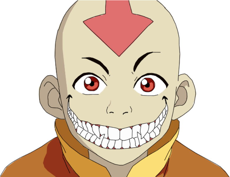 Aang Creepy Smile Illustration PNG Image